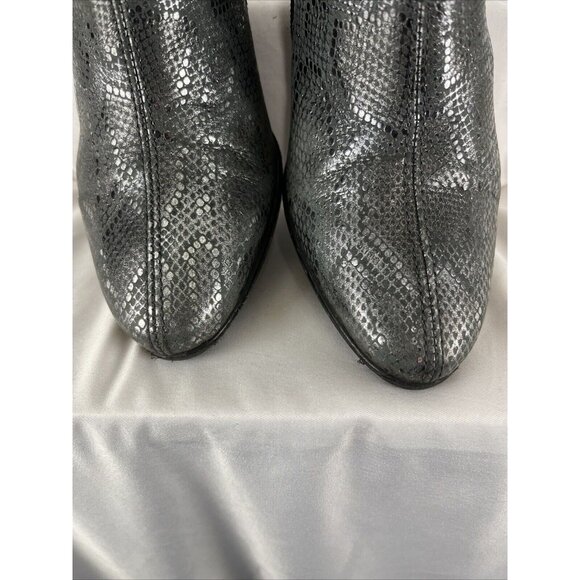 Ara Silver Metallic Snakeskin-Patterned German Booties - Picture 6 of 16